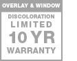 limited 10 year overlay and window discoloration warranty