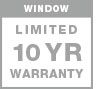 limited 10 year warranty on garage door windows