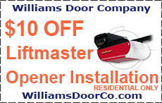 $10 off a residential liftmaster garage door opener installation