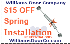 $15 off a residential garage door spring installation