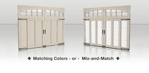 pick matching garage door colors or mix and match them